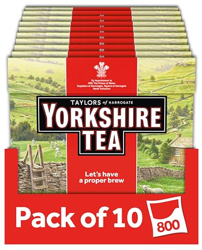 Yorkshire Tea, 800 Tea Bags | 10 Boxes of 80 Tea Bags, Everyday Black Tea Bags, Full-Bodied Flavour, Sourced from Some of the World's Finest Tea Gardens