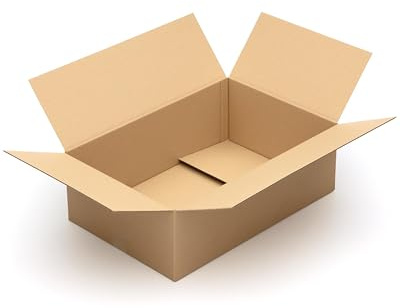 KK Verpackungen Versandkartons 600 x 400 x 200 mm Braun 1-wellig (Außenmaß 605 x 405 x 210 mm) | 150 Stück, Faltkartons Kartons für Versand als DHL Paket Hermes Paketklasse M DPD GLS Paketklasse XL