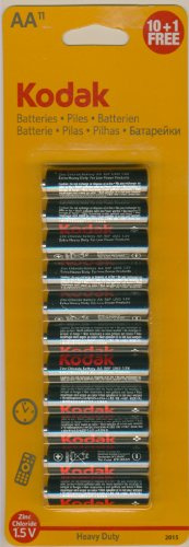 * 11 Kodak batterie (AA) matita batteria (10 + 1 free Pack) Heavy Duty Zink cloruro