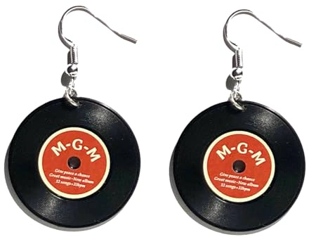Miniblings Schallplatten LP Ohrringe rot versilbert | Ohrschmuck aus eigener Fertigung in Berlin, mit Musik und Band