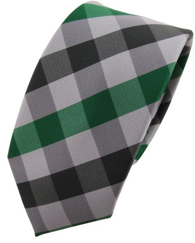 TigerTie schmale Designer Krawatte in kariert gemustert - Krawattenbreite 6 cm