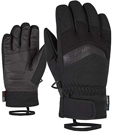 Ziener Jungen Labino As(r) Glove Junior Ski handschuhe Wintersport Wasserdicht Atmungsaktiv, Black, 7.5 EU