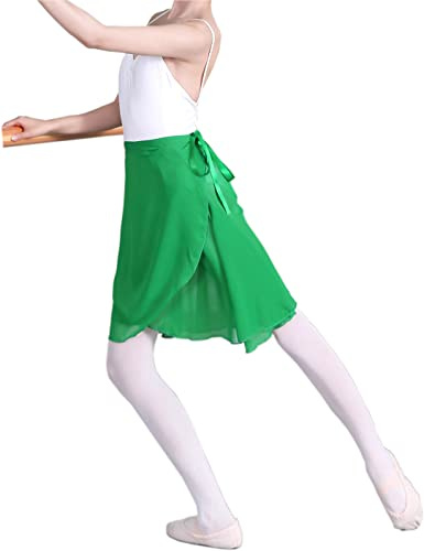 HOEREV Women Girls Sheer Wrap Skirt Ballet Skirt Ballet Dance Dancewear