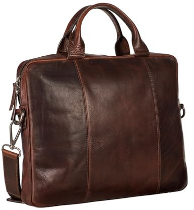 Leonhard Heyden Aktentasche Businesstasche mit Laptopfach Roma Slim Zipped Briefcase 1 Compartment Brown braun
