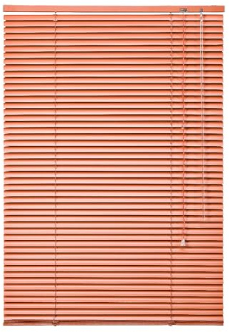 Alu Jalousie viele Größen und Farben Aluminium Lamellen Rollo Faltrollo Jalousette Wandmontage Deckenmontage Tür Fenster Sonnenschutz Sichtschutz Blendschutz Hitzeschutz (60 x 160 cm, Terrakotta)