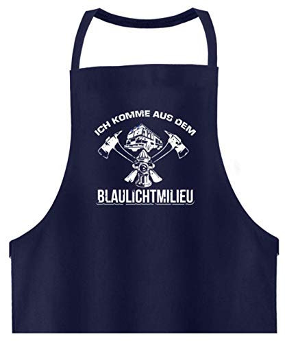 Galeriemode Blaulichtmilieu Feuerwehr - Hochwertige Grillschürze -Einheitsgröße-Dunkel-Blau