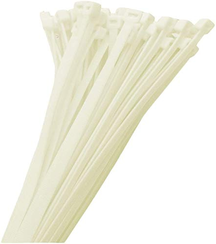 KnnX Nylonkabelband 300 mm x 4,8 mm Vit/Natur 50‑pack - 22,43 kg dragstyrka