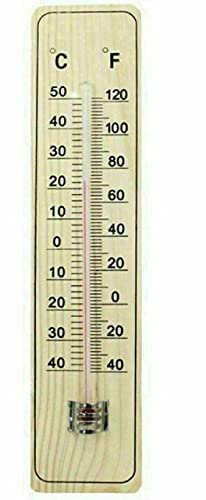 Wooden Wall Thermometer Temperature Garden Home Greenhouse Patio Garage Beech