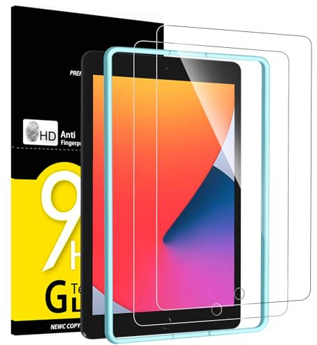 NEW'C 2 Pack Designed for iPad 9(2021)/iPad 8(2020)/iPad 7(2019) 10.2 Inch, 9th/8th/7th Generation, Screen Protector Film - Installation Frame Included