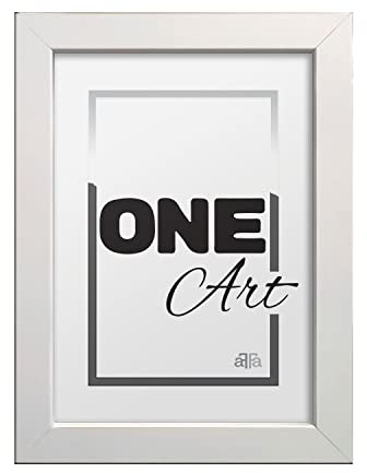 aFFa frames Bilderrahmen A4 21x29,7 cm - MDF-Fotorahmen Hekla mit Acrylglas und HDF Rückwand - Posterrahmen für Fotos Urkunden Kunst Bilder Weiß