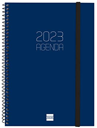 Finocam - Terminkalender 2023 Beta-Spirale Wochenansicht Januar 2023 - Dezember 2023 (12 Monate) Portugiesisch-Blau, BREMESA - E10-155x212 mm