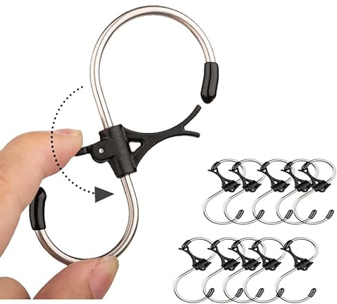 Yiootop 10 Stück 106 mm Anti-Drop-Edelstahl-Metall-Kleiderbügel, S-förmige Haken für robuste Passform für drinnen und draußen, Badezimmer, Abstellraum und Büro, Aufbewahrungshaken