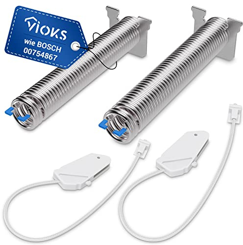 VIOKS Lot de ressorts de rechange pour charnière de porte de lave-vaisselle Bosch Balay Neff Bosch Siemens 00754867 - Avec cordon - Bleu