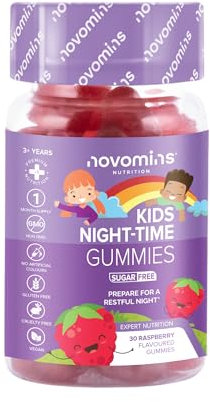 Sonno Bambini Gommose – Rilassamento serale & sostegno del sistema nervoso – Con Magnesio, L-Teanina & Vitamina B12 – Vegan & senza glutine – 30 gommose – Novomins