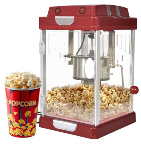 BaraSh Máquina para Hacer Palomitas de maíz Estilo Cine 2,5 OZ Palomitero Vintage Estilo Carrito