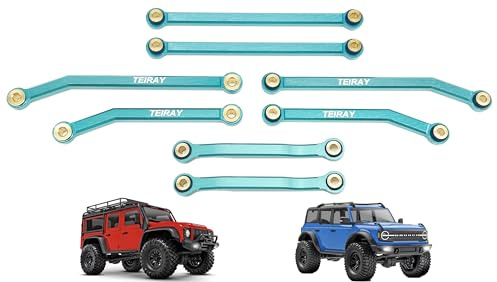 TEIRAY Trx4m Upgrades High Trail Links Clearance Chassis CNC Aluminum Set for Traxxas TRX4M 1/18 Upgrade Parts (Green)