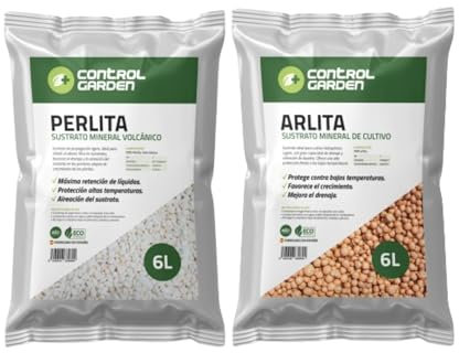 Control Garden Pack Arlita 6L + Perlita 6L | Sustrato para Plantas y Cultivos Interior y Exterior | Fabricado en España