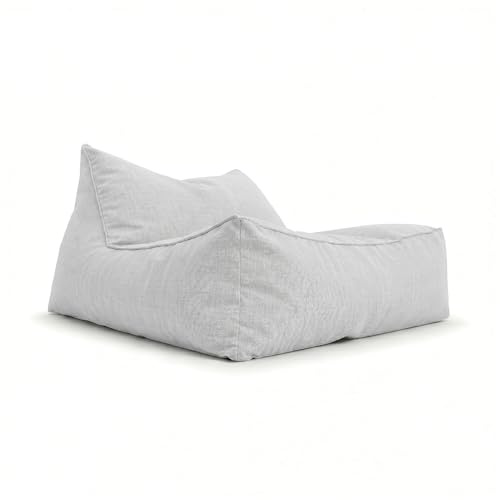 Aiire XXL Sitzsack Outdoor Modern - Riesen Bean Bag Liege mit Füllung für Garten und Pool - Bodenkissen Grob, Bodenstuhl - Outdoor Sitzsäcke für Kinder und Erwachsene Grau