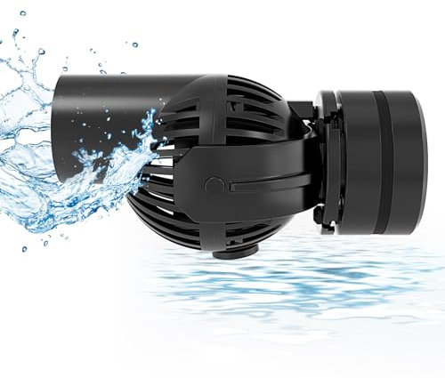 Hygger Bomba de Circulación para Acuario,360° Giratorio Wave Maker Bomba Circulación,3000 LPH 4W Ultra Silencioso Bomba de Flujo de Acuario con Succión de Lmán para 11-56L Tank