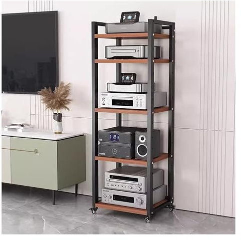 audio rack hifi regal 7 8 6 5 Etagen Stereo-Komponenten-Rack/Schrank, Hochwertiger Audio-Video-Medienständer Mit Verstellbarem Regal, Rollendes Regal Für Stereokomponenten Für Wohnzimmer/Haus/Büro ( C
