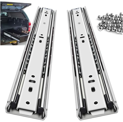 VAGUDE Heavy Duty Drawer Slides Full Extension Side Mount 14 16 18 20 22 24 26 28 30 32 34 36 40 Inch 150 Lbs Metal Dresser Cabine Rails Tracks Glides Runner 1 Pair (Without Lock, 12 Inch)