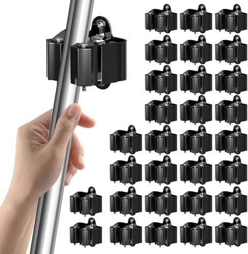3-H 30X Besenhalterung Wand, Gartengerätehalter Set aus Edelstahl (Schwarz) | Besenhalter Wandhalterung für Besen Gartengeräte Schaufel Wischmopp,Gerätehalter für Zuhause Garten Garage,pulverbeschichtet