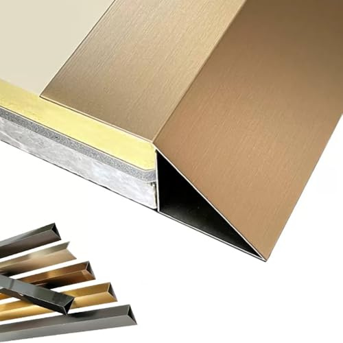 ZIUSFAC Edelstahl Übergangsprofil SchwellenStreifen 10-50 Mm Höhe Übergangsstreifen Außen Abschlussprofil Laminat Ausgleichsprofil 100 cm Übergangsleiste Für Türschwelle(Bronze,High 10mm x Wide 10mm)