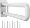 Ovshnrr Barre d'appui WC Blanc 60 cm Barre d’Appui en Acier INOX de Salle de Bain Pliable avec 6 Cercles Lumineux Poignée de Support de Sécurité Barres d'appui Anti-dérapantes Robustes 300~350 KG
