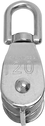 Doppelter Flaschenzug, Riemenscheibe, Wäscheleinenrolle, 20 mm, Edelstahl, Metall, Doppelrolle, Drahtseil, Flaschenzug