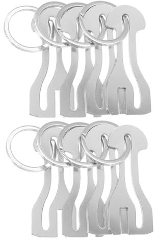Ciieeo 8pcs Multipurpose Shopping Cart Token Keyring Sturdy Metal Coin Keychain for Trolley and Supermarket