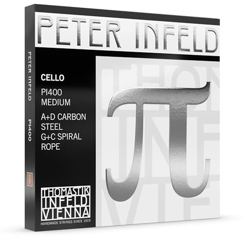 Thomastik-Infeld Peter Infeld Cello Set - Set of Medium Tension Strings with 4/4 Scale - Durable Cello Strings Set Featuring a Blend of the A-String, D-String, G-String, and C-String - Made in Vienna