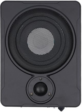 Car Audio Auto 8 pollici, subwoofer 600 W, 20 Hz, 150 Hz, subwoofer per auto, subwoofer attivo, ultra sottile, compatto, in lega di alluminio a bassa vibrazione, sistema audio per auto, nero