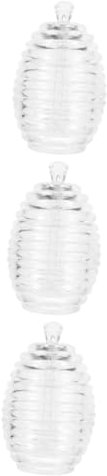 TOPBATHY 1set Honey Container Dipper Versatile Honey Pot for Kitchen and Home for Storing Jam and Seasonings Includes Mixing Stick for Easy Use