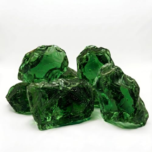 V-PREMIUM SOLUTION Glassteine Grün für Garten & Aquarium 2 kg - Deko Glassteine für Gabionen, Vasen & Blumentöpfe 8-12 cm - Hochwertige Glasbrocken 100% Recycelt, UV-Beständig & Wetterfest