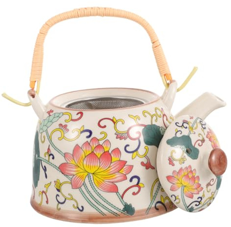 Cabilock Tetera de Cerámica Vintage de 900ml Superficie Pulida y Excelente Artesanía, Tetera Clásica para Hoteles y Hogares, Diseño Retro y Funcional