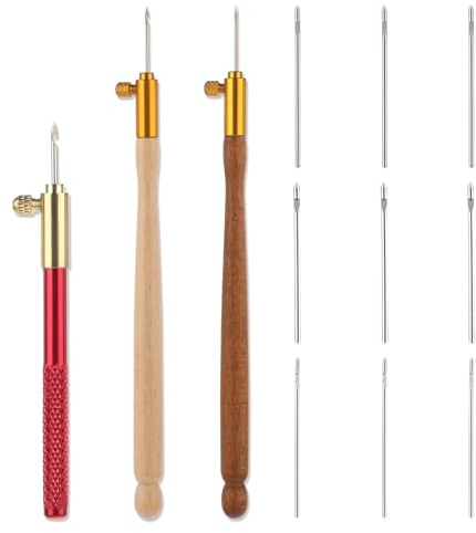 Tambour Hook Ambour Stickerei Kit Nadel Tambour mit 9 Häckelnadel Häkel Haken Verriegelung Perlen Nadel Haken Stickerei Kit Punsch für Perlen DIY Nähwerkzeug