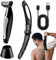 Afeitadora de Espalda para Hombre, HOVCEH Multifuncional Afeitadora Corporal Masculina con Mango Desmontable, Húmedo y seco depiladora corporal Eléctrica,Ergonómica Body Shaver para Cara, Brazo