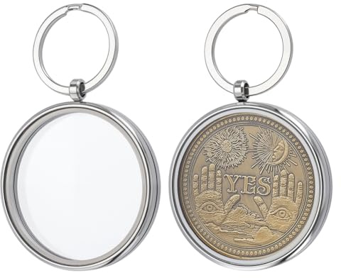 PLIGREAT 2 Pcs AA Coin Holder Keychain, 1.38 Stainless Steel Coin Key Holder Purse for AA Medallions Souvenir Commemorative Coin Collection Gift