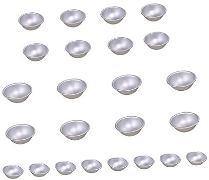 IWOWHERO 24stücke Teiliges Halbkreisförmiges Badebomben-formen Aus Rostfreiem Aluminium Für Diy Spa Badezusätze Basteln Und Backen Umweltfreundlich Und Leicht Zu Reinigen Für Zuhause Und Pr