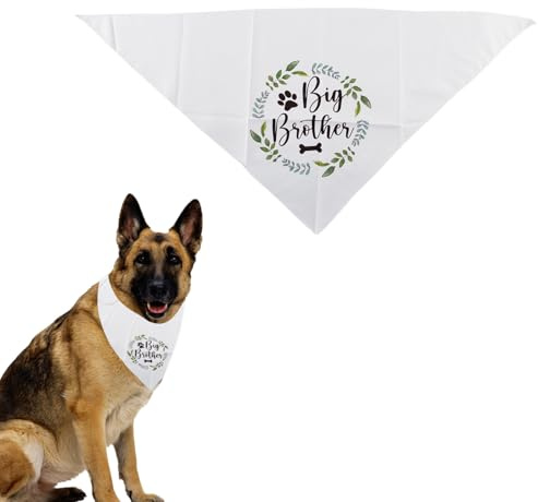 Tabanzhe Hundehalstuch, Dreieckstuch aus Baumwolle, für große Brüder, Pflanzen, Welpen, Katzen, Halstuch, Lätzchen, Zubehör für kleine, mittelgroße Hunde, Haustiere, Geburtstag, Party, Geschenk, Weiß