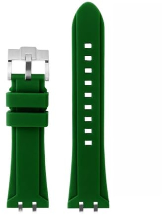 CWZZWS Bracelet en caoutchouc à double élevée compatible avec Tudor Royal Series M28600 M28603 Watch 41m Bracelet de sangle de montre en silicone imperméable modifié (argent bleu)