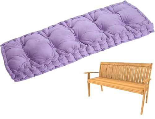 Generisch 10cm Bankauflage Outdoor Mit Griff, Weich Samt Stuhlkissen Bankauflage Sitzkissen Hollywoodschaukel Auflagen Fenstersitzmatte für Gartenmöbel Terrasse Indoor,Lila,170x50cm