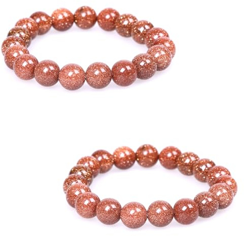 QZKJQDD Anxiety Ring, Anti Stress, Shade Anxiety Ring, Naturstein Perlen Angst, Stressring Ringe, für Panikattacken Daumenring,Finger Stimmungsring, Frauen (Kastanienbraun-2 Stück)