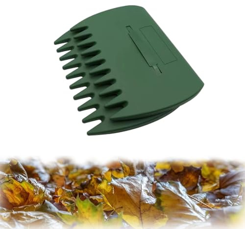 Rastrello ergonomico 3 in 1 - Raccogli foglie ed erba facili da usare, con attrezzo a pinza per raccogliere foglie e rifiuti, per raccogliere foglie, durevole e leggero (Dark Green)
