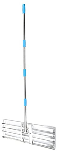 Generic Rastrillo Nivelador de Césped Nivelador de Herramientas de Jardín de Alta Resistencia Ajustable de Acero Inoxidable para Trabajos de Jardinería Eficientes Adecuado para Jardines y Granjas (4