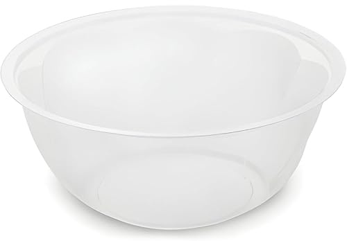 Ploutos World Wide BPA Free Plastic Mixing Bowl Set – Clear Lightweight Kitchen Prep Bowls for Baking, Cooking, Salad Mixing & Serving – Durable Nesting Bowl Set (1L)