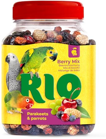 RIO Berry Mix | 190 g | Snack per grandi parrocchetti e pappagalli | A base di bacche essiccate