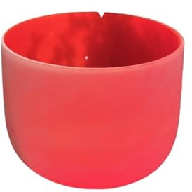 Klangskål i kristall, sjungande skål i kristall, frostad kvarts, Not C #, röd, 20 cm, 432 HZ, för ljudterapi, bad yoga (432 HZ)