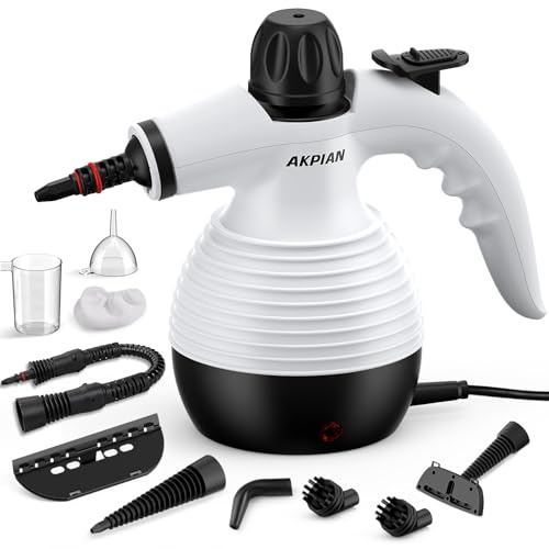 AKPIAN Portable Steam Cleaner 1050W with 10 Accessories
