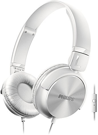 Philips SHL3065WT Casque audio avec microphone et commandes d'appel, pliable à plat, câble 1,2m, Blanc